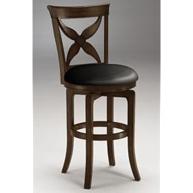 Chenoweth Swivel Bar Stool Brown Vinyl Dark Oak by Home Decorators Collection