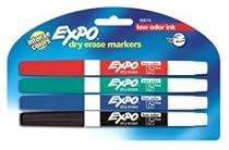 Expo Low Odor Dry Erase Pen-Style Markers, 4 Colored Markers(86674)