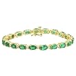 14K Yellow Gold Emerald and Diamond Bracelet