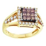 1 Carat Chocolate & White Diamond 14k Yellow Gold Right Hand Ring