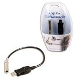 LogiLink USB Male to 6,3 mm Audio Female Guitar Converter Kabel