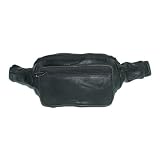 Small Black Genuine Leather Fanny Pack Waist Bag