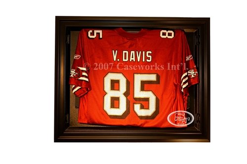 San Francisco 49ers Football Jersey Display Case with Removable Face and Black Finish Frame