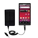 Solar Powered Rechargeable External Battery Pocket Charger for the Motorola Triumph - uses Gomadic TipExchange Technology