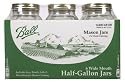 Ball #68100 6PK 1/2GAL W/M Jar