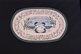 Loons Face to Face Birds Wildlife Lodge Decor Oval Jute Rug