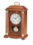 Seiko Mantel Chime with Pendulum Carriage Clock Dark Brown Solid Oak Case Metal Accents