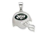 Sterling Silver New York Jets Enameled Helmet Charm