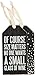 Primitives by Kathy Size Matters 3 Inches x 6 Inches Fabric Wood Bottle Tag Barware