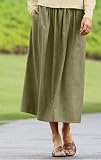 Raw Silk Pull-On Skirt / Petite