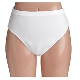 No Nonsense Women's Cotton Hi Cut Panties, White, Large, 3-Pack