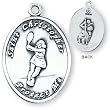Sterling Silver Saint Christopher Ladies-Girls Tennis Medal and 18-inch Chain