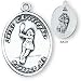 Sterling Silver Saint Christopher Ladies-Girls Tennis Medal and 18-inch Chain