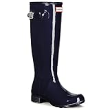 Womens Hunter Original Tour Gloss Wellies Wellingtons Snow Rainboots - Navy - 7