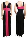 Grecian Black & Cerise Evening Maxi Dress(1050) In 4 Lengths