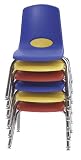 Early Childhood Resources 10 Stack Chair Chrome - 10pc Assorted with Glide