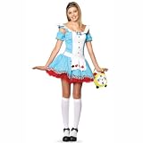 2Pc Sweetheart Alice, Apron Dress With Arm Puffs (Blue/White;Teen Medium/Large)