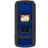 PCMICROSTORE Brand Verizon Alltel Motorola Krzr K1m CDMA Brushed Aluminum Rubberize Dark Blue and Black Snap-On Crystal Case Cover