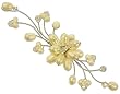 Pearl and crystal brooch, 'Bouquet' 4" W 1" L