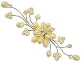 Pearl and crystal brooch, 'Bouquet' 4 W 1 L