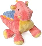 goDog Dragon With Chew Guard Technology Tough Plush Dog Toy, Coral, Small