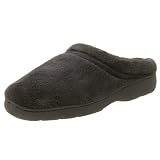 Dearfoams Mens Microterry Clog with Memory Foam,Black,11 M