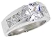 Sterling Silver 3.0 Carat Size Princess Cut Cubic Zirconia Men's Ring