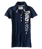 エアロポステール Aeropostale 【並行輸入品】 ﾚﾃﾞｨｰｽ 半袖 ポロシャツ 【vertical aero graphic jersey polo】　ネイビー