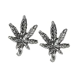 Jewelry : Stud Earrings Sterling Silver - Pot/Cannabis Leaves