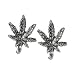 Stud Earrings Sterling Silver - Pot/Cannabis Leaves