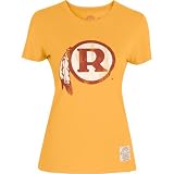 Washington Redskins Ladies / Womens Throwback Retro Logo Vintage Gold T-Shirt