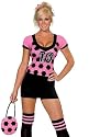Sexy Adult Womens Costumes Pink Sports Soccer Player Girl Athlete Costume Party Outfit