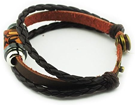 Goloy Unisex Vintage Square Beads Multi-Strand Braided Rope Adjustable Length Bracelet