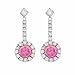 Pink October Birthstone Cubic Zirconia Long Drop title=