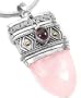 Handcrafted Sterling Silver Rose Quartz Drop and Amethyst Center Secret Box Poison Pendant