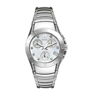 Bulova Women's Diamond Dial Chronograph Watch #96P006