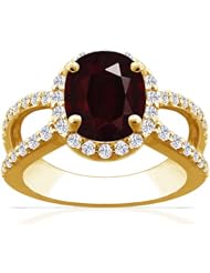 18K Yellow Gold Cushion Cut Ruby Ring With Sidestones (GIA Certificate)