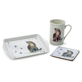Nuova R2S - 278CDC - Coffret 1 mug + Mini plateau + Dessous Verres - Chat Assis