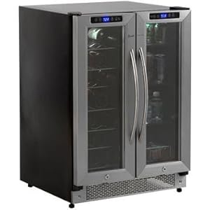 Avanti WBV21DZ 24 Built-in Side by Side Beverage Center 21 Wine Bottles 54 Beverage Cans