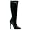 black stretch pu w/zipper