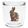 Rabbit (Brown) 12 oz Double-Old-Fashioned Insulated Beverage Tumbler, Clear