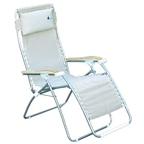 Lafuma Model 47272 RSX Mesh Recliner w/ Wood Arm, Desert Sand (Black Frame)