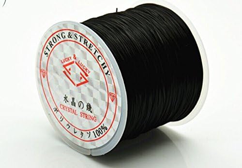 Yamoge Elastic Stretch Polyester Jewelry Bracelet Crystal String Cord 60m Roll (Black)