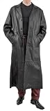 Ashwood Long Black Leather Matrix/Trench Coat - Mens (Chest 40
