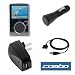 Transparent Clear Crystal Snap on Hard Case + USB Data Cable + USB Home Travel Charger + USB Car Charger for Sandisk Sansa Fuze