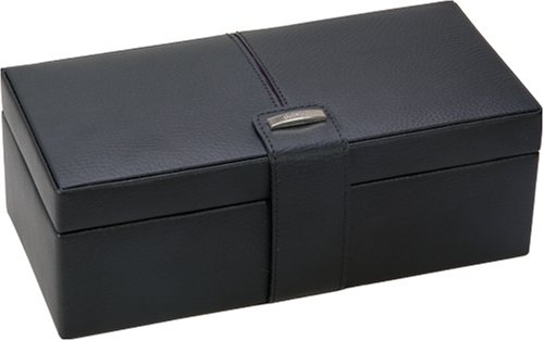 Dulwich Black Leather with Purple Lining Watch & Cufflink Box