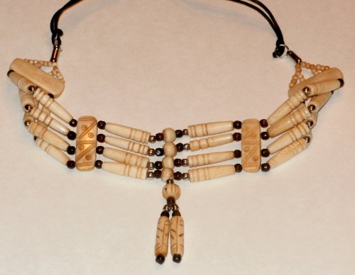 Southwestern Bone Choker Neclace (Ivory and Brown) Southwestern Bone Choker Neclace (Ivory and Brown)