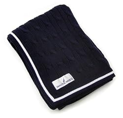 Nautica Baby Cable Knit Blanket, Navy
