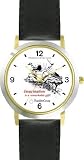 Habit 1 - Imagination Is (English Text) - DELUXE TWO-TONE WATCH from THE 7 HABITS - WATCH COLLECTION BY WATCHBUDDY&reg; - Arabic Numbers - Black Leather Strap-Size-Women's Size-Small