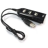 Ultra Mini Hub Portable 4 Port High Speed USB 2.0 for Laptop PC